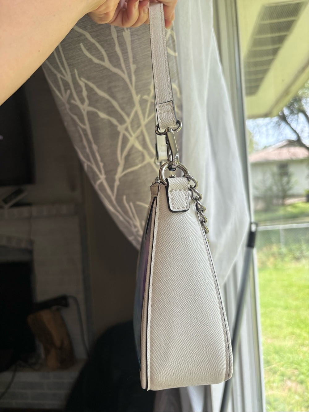 Aldo Holographic Iridescent Shoulder Bag with Silver chain accent - Picture 2 of 4